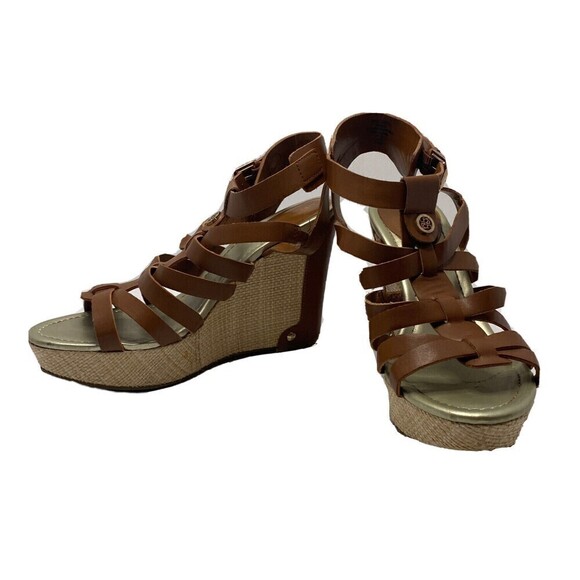 LIZ Claiborne Platform Wedges Womens Size 7 LC Crete Light Brown Sandals - Picture 5 of 10